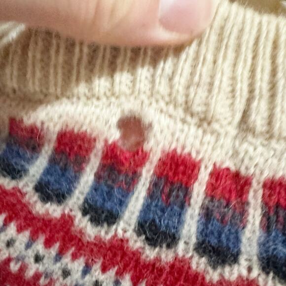 Vintage Woolrch 100% Wool Nordic Sweater Men Medium Ranch Cabin Boho Academia - Picture 4 of 6